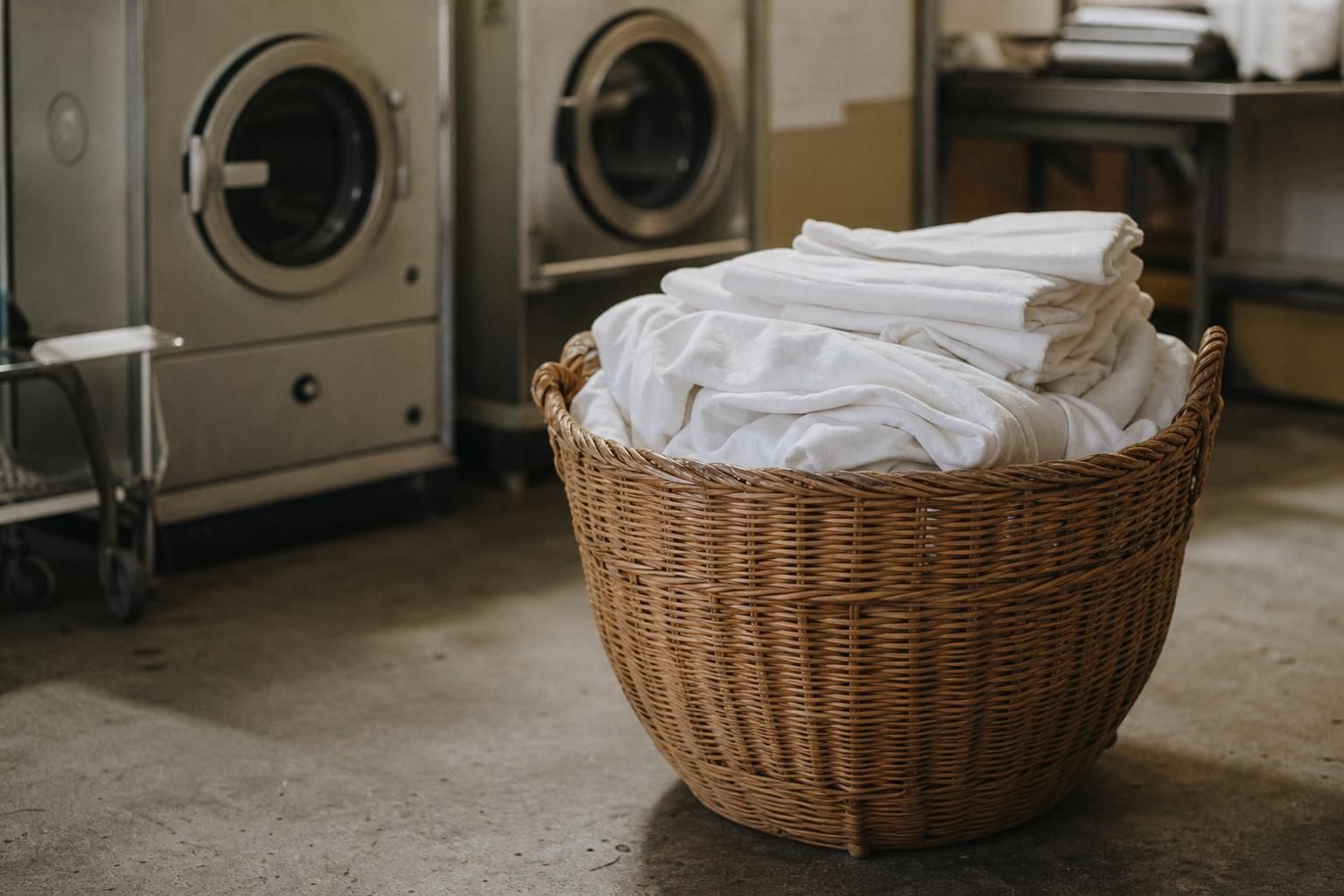 Linge blanc plié avec edelweiss — Le Lavoir Alpin